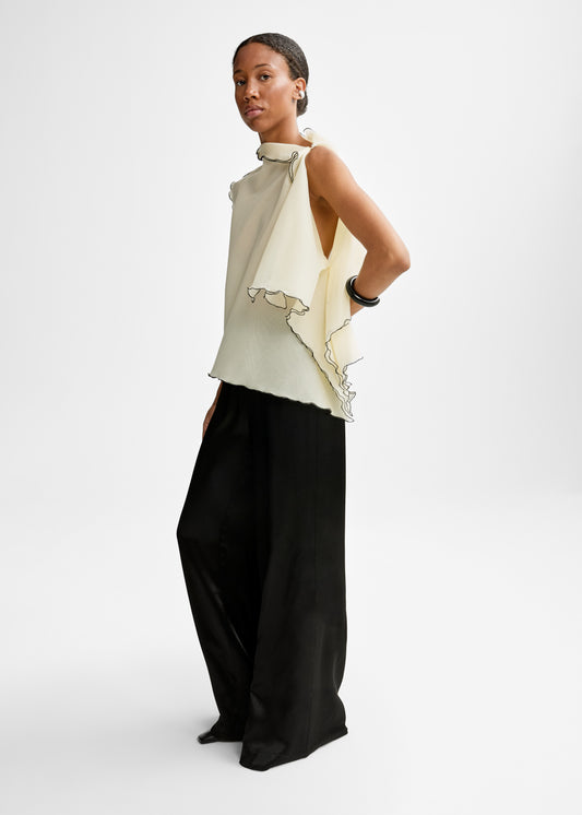 Christian Aks Wiomy silk top Tops 9023 Vanilla